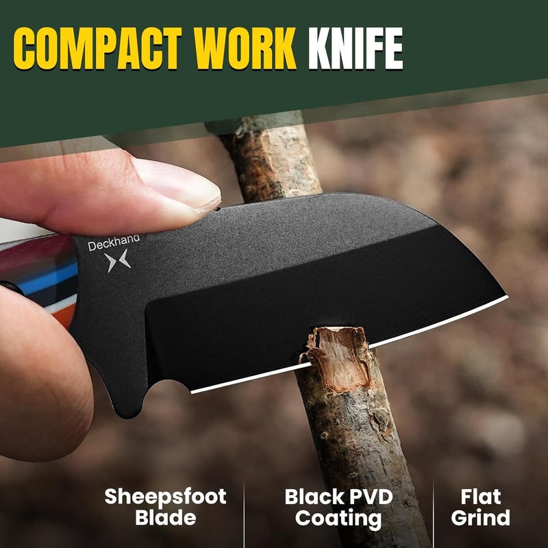 KIZER Deckhand Fixed Blade Knife with Sheath, D2 Blade Camping Knife G10 Handle, Fixed Blade EDC Knives for Men Women, Outdoor Hunting Hiking Survival Knives 1062M3 - Image 2